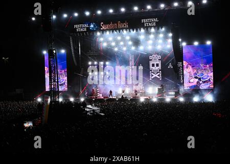 Five Finger Death Punch de Las Vegas joue sur la scène du festival au Sweden Rock Festival 2024 à Sölvesborg, Suède le 05 juin 2024. Photo : Fredrik Sandberg/TT/Code 10080 crédit : TT News Agency/Alamy Live News Banque D'Images