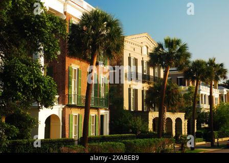 Charleston Homes sur East Battery Banque D'Images