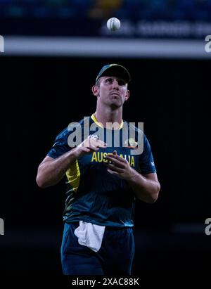 Bridgetown, Barbade. 06 juin 2024. ICC T20 World Cup 2024 - Australie - Oman L'Australie Mitch Marsh en Australie affronte Oman lors de la Coupe du monde ICC T20 au Kensington Oval, Bridgetown, Barbade. Crédit : Ian Jacobs/Alamy Live News Banque D'Images