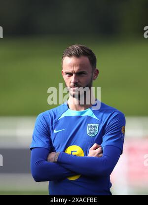 Dossier photo datée du 10/10/23 de James Maddison. James Maddison est sur le point de manquer une place dans l'équipe de l'Euro 2024 de l'Angleterre, l'agence de presse PA comprend. Date d'émission : jeudi 6 juin 2024. Banque D'Images