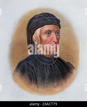 Dante Alighieri (geb. Mai oder Juni 1265 à Florenz, est. 14. Septembre 1321 à Ravenne) War ein italienischer Dichter und Philosoph, Historisch, digital restaurierte Reproduktion von einer Vorlage aus dem 19. Jahrhundert, date du dossier non précisée, Banque D'Images