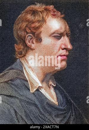 Samuel Johnson (geb. 18. Septembre 1709 à Lichfield, Gest. 13. Décembre 1784 à Londres) War ein englischer Gelehrter, Lexikograf, Schriftsteller, Dichter und Kritiker, Historisch, Digital restaurierte Reproduktion von einer Vorlage aus dem 19. Jahrhundert, date du dossier non précisée, Banque D'Images