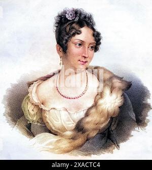 Anne-Françoise-Hippolyte Boutet, besser bekannt als Mademoiselle mars (geb. 9. Février 1779 à Paris, est. 20. März 1847 ebenda), War eine Französische Schauspielerin, Historisch, digital restaurierte Reproduktion von einer Vorlage aus dem 19. Jahrhundert, date du dossier non précisée Banque D'Images