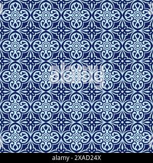 Beau fond rétro sans couture avec motif abstrait bleu Illustration de Vecteur