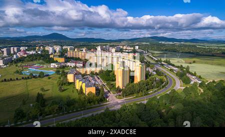 Vue aérienne de Walbrzych, Pologne Banque D'Images