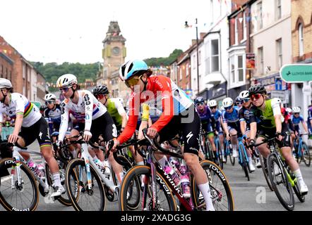 Christine Majerus de l'équipe SD-Worx - ProTime en action au départ de la première étape du Lloyds Bank Women Tour of Britain 2024 de Welshpool à Llandudno. Date de la photo : jeudi 6 juin 2024. Banque D'Images