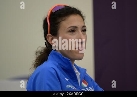 Roma, Italie. 06 juin 2024. Antonella Palmisano lors de la conférence de presse pour la présentation de la 26ème édition des Championnats d'Europe d'athlétisme Rome 2024 au CONI de Rome, Italie - jeudi 6 juin 2024 - Sport, Athlétisme (photo de Fabrizio Corradetti/LaPresse) crédit : LaPresse/Alamy Live News Banque D'Images