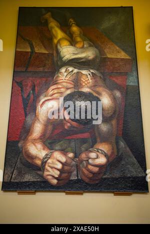 Mexico, Mexico, Palacio de Bella Artes, mural de David Alfaro Siqueiros, 'Victima de Fascismo' (1944) Banque D'Images