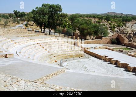 Théâtre romain, Sufetula, Sbeitla, gouvernorat de Kasserine, Tunisie Banque D'Images