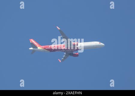 Chiangmai, Thaïlande - novembre 28 2023 : VN-A657 Airbus A321-200 de Vietjet Airline. Décollez de l'aéroport international de Chiang mai à Ho Chi Minh CIT Banque D'Images
