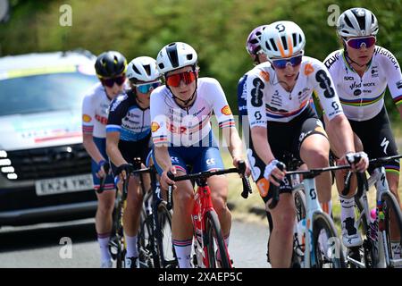 Lloyds Bank Tour of Britain Women - étape 1 - Welshpool à Llandudno. Elizabeth Deignan pour l'équipe nationale de Grande-Bretagne lors de la dernière pause à Llandudno, au pays de Galles. Banque D'Images