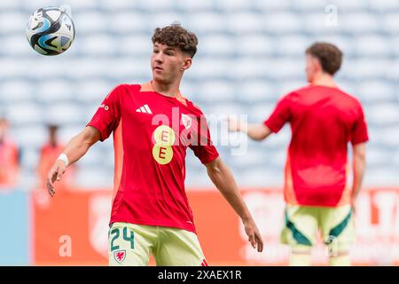 ALGARVE, PORTUGAL - 06 juin 2024 : lors du match amical international entre Gibraltar et Cymru à l'Estadio Algarve au Portugal le 6 juin. (Photo par John Smith/FAW) Banque D'Images