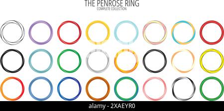 Penrose impossible Ring collection sur blanc Illustration de Vecteur