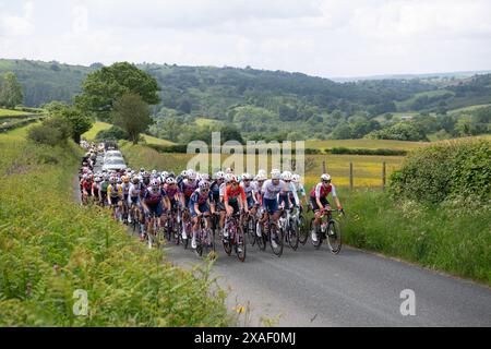 Lloyds Bank Tour of Britain Women - étape 1 - Welshpool à Llandudno. Traversez la campagne galloise Banque D'Images