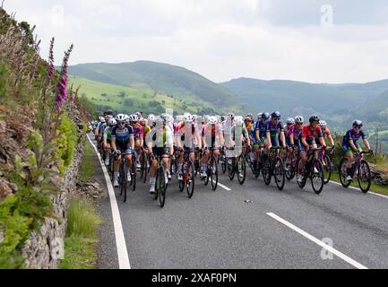 Lloyds Bank Tour of Britain Women - étape 1 - Welshpool à Llandudno. Traversez la campagne galloise Banque D'Images