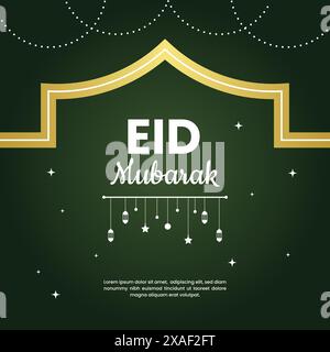 Modèle de conception de publication de médias sociaux Eid mubarak. Illustration de Vecteur