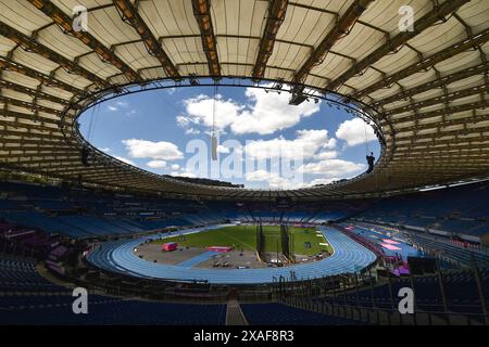 Rome, Italie. 06 juin 2024. Vue du Stadio Olimpico, lieu des prochains Championnats d'Europe d'athlétisme, Rome (Italie), 6 juin 2024. Crédit : Insidefoto di andrea staccioli/Alamy Live News Banque D'Images