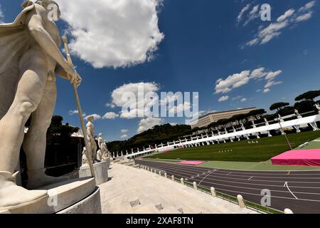 Rome, Italie. 06 juin 2024. Vue du 'Stadio dei Marmi', stade d'entraînement des prochains Championnats d'Europe d'athlétisme, Rome (Italie), 6 juin 2024. Crédit : Insidefoto di andrea staccioli/Alamy Live News Banque D'Images