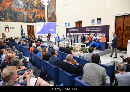 Rome, Italie. 06 juin 2024. Lors de la conférence de presse officielle des Championnats d'Europe d'athlétisme 2024 au CONI Honour Hall, le 6 juin 2024 à Rome, Italie. Crédit : Agence photo indépendante/Alamy Live News Banque D'Images
