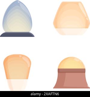Collection de quatre formes géométriques minimalistes avec un schéma de couleurs pastel Illustration de Vecteur