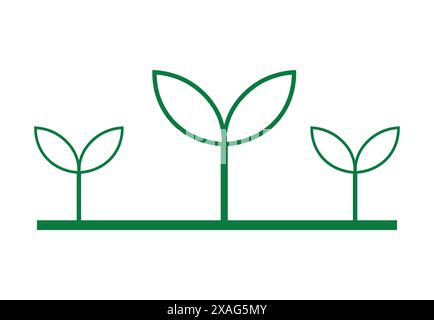Symbole trois feuilles. Concept d'écologie. Illustration de Vecteur