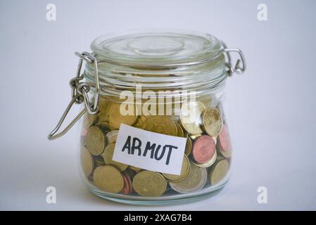 population pauvre dans notre société avec peu d'argent les pauvres dans notre société Banque D'Images