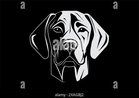 black labrador retriever sous la forme d'un logo noir Illustration de Vecteur