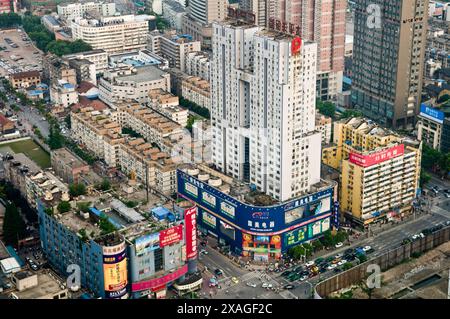 Une vue d'en haut du centre-ville de Nanjing. Banque D'Images