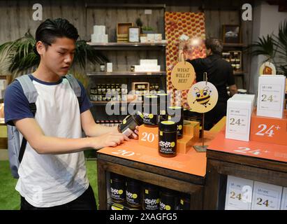 Un magasin de miel Manuka à Auckland, Nouvelle-Zélande. Banque D'Images