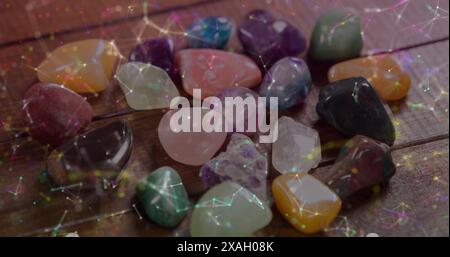 Image de formes et de taches lumineuses sur des pierres colorées, espace de copie Banque D'Images