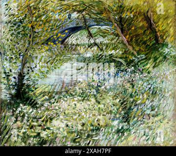 La rive de la rivière Vincent van Gogh à Springtime (1887) célèbre peinture. Original du musée d'Art de Dallas Banque D'Images