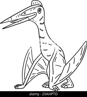 Quetzacoatlus Dinosaur Isolated Coloring page Illustration de Vecteur