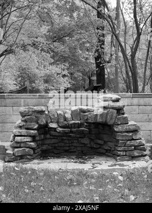 Cabin site Memorial au Lincoln Boyhood National Memorial, Indiana, États-Unis. Banque D'Images