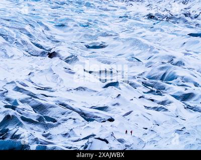 Sur la route à la langue du glacier Solheimajökull près de Vik, dans le sud de l'Islande Banque D'Images