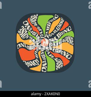 Tee-shirt graphique de typographie de plage d'été Surfing Paradise Illustration de Vecteur