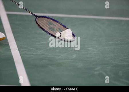 Tokyo - Japon, 8 juillet 2022, compétition de badminton aux Jeux Olympiques Banque D'Images