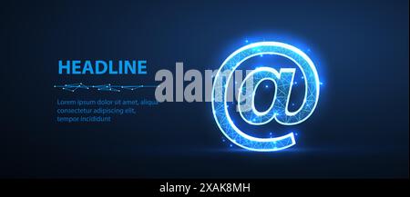 Signe de courrier électronique numérique. AI mailing, icône email, logo de boîte de réception, symbole d'enveloppe Illustration de Vecteur