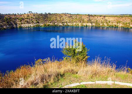 Blue Lake (Warwar), est un lac de cratère du Mont Gambier. Ce complexe maar alias Berrin est entouré par la ville de Mount Gambier, le deuxième i peuplé Banque D'Images