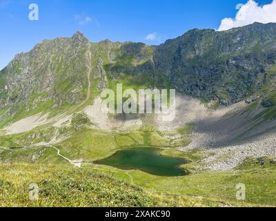 Europe, Autriche, Verwall, Vorarlberg, Montafon, Schruns, vue sur le Herzsee à Montafon Banque D'Images