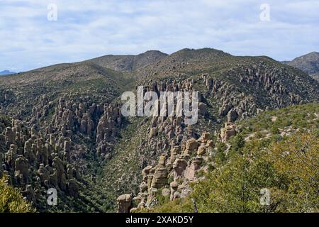 L'érosion de la colline des hoodoos dans le monument national de Chiricahua Banque D'Images