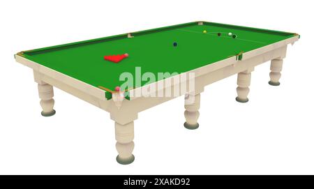 Table de billard isolée sur fond blanc Banque D'Images