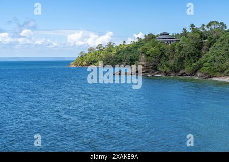 Amérique du Nord, Caraïbes, Grande Antilles, Île d'Hispaniola, République dominicaine, péninsule de Samana, Santa Barbara de Samana, vue depuis le pont piétonnier dans la baie de Samana Banque D'Images