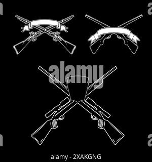 Fusils de chasse croisés et fusils. Elément de design pour emblème, signe. Illustration de Vecteur