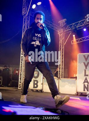 bob vylan préforme au festival Slam dunk 2024, Hatfield Park, Hertfordshire, UK Banque D'Images