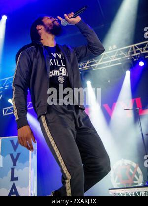 bob vylan préforme au festival Slam dunk 2024, Hatfield Park, Hertfordshire, UK Banque D'Images