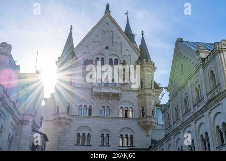 Europe, Allemagne, Allemagne du Sud, Bavière, Füssen, château de Neuschwanstein Banque D'Images