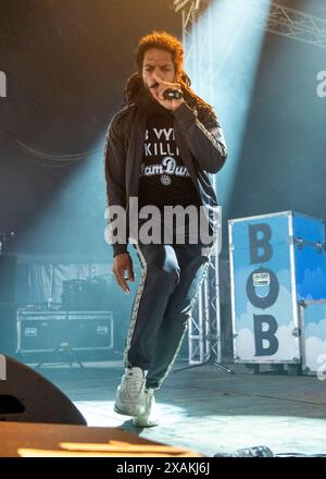 bob vylan préforme au festival Slam dunk 2024, Hatfield Park, Hertfordshire, UK Banque D'Images