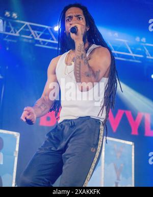 bob vylan préforme au festival Slam dunk 2024, Hatfield Park, Hertfordshire, UK Banque D'Images