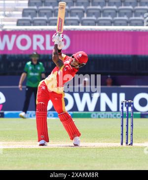 NewYork, États-Unis. 7 juin 2024. Coupe du monde de cricket masculin de l'ICC Canada contre IRLANDE le Canada a fait 137 pour 7 en 20 overs. Au Nassu County International Cricket Stadium, East Meadow, NY. L'Irlande a besoin de 138 balles sur 120 dans l'image : crédit : Seshadri SUKUMAR/Alamy Live News Banque D'Images