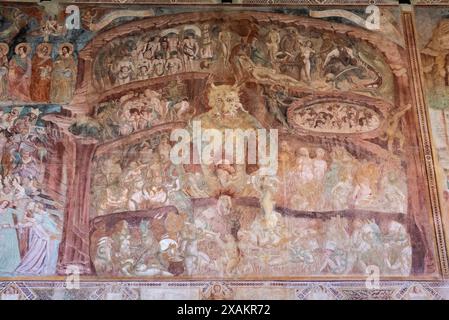 Fresque Inferno au célèbre cimetière Camposanto près de la cathédrale de Pise Banque D'Images